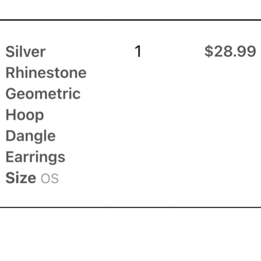Silver Rhinestone Geometric Dangle Earrings - Picture 5 of 5